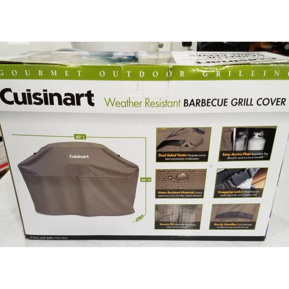 Cuisinart 60" Weather Resistant Barbecue Grill Cover new sealed brown
